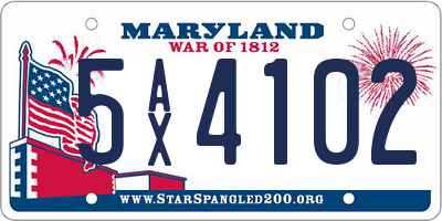 MD license plate 5AX4102