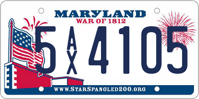 MD license plate 5AX4105