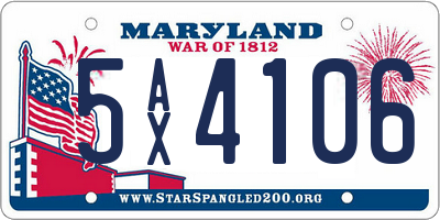 MD license plate 5AX4106