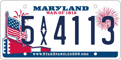 MD license plate 5AX4113