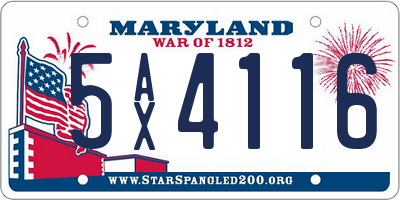MD license plate 5AX4116
