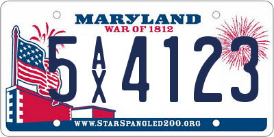 MD license plate 5AX4123