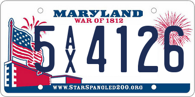 MD license plate 5AX4126
