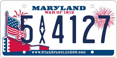 MD license plate 5AX4127