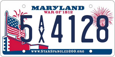 MD license plate 5AX4128