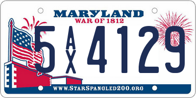 MD license plate 5AX4129