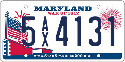 MD license plate 5AX4131