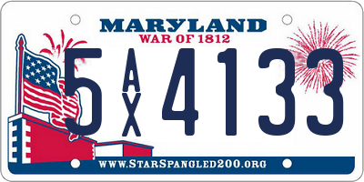 MD license plate 5AX4133