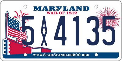 MD license plate 5AX4135