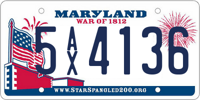 MD license plate 5AX4136