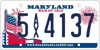 MD license plate 5AX4137