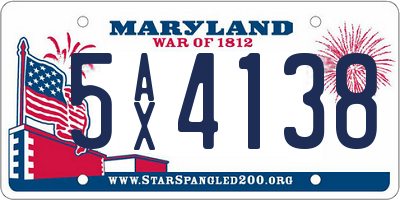 MD license plate 5AX4138