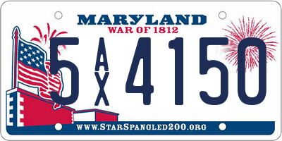 MD license plate 5AX4150