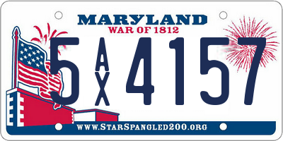 MD license plate 5AX4157