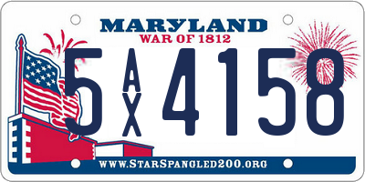 MD license plate 5AX4158