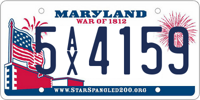 MD license plate 5AX4159