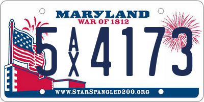 MD license plate 5AX4173