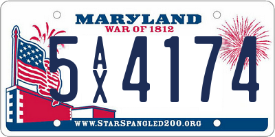 MD license plate 5AX4174