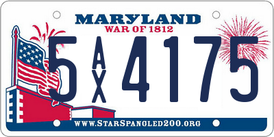 MD license plate 5AX4175