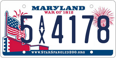 MD license plate 5AX4178