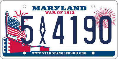MD license plate 5AX4190