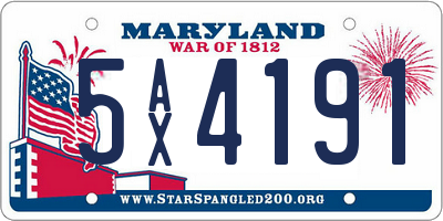 MD license plate 5AX4191