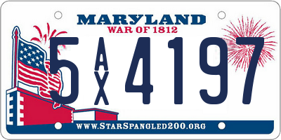 MD license plate 5AX4197
