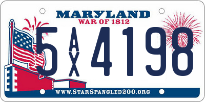 MD license plate 5AX4198