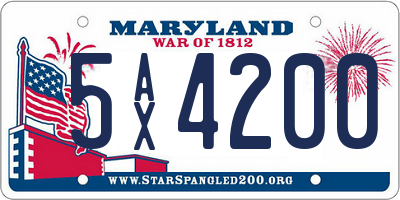 MD license plate 5AX4200