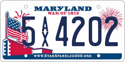 MD license plate 5AX4202