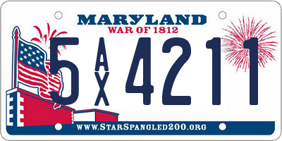 MD license plate 5AX4211