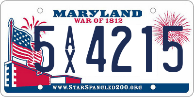 MD license plate 5AX4215