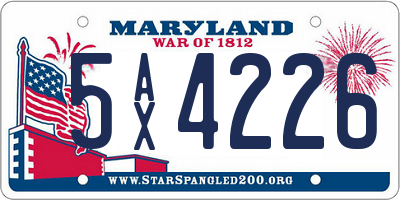 MD license plate 5AX4226