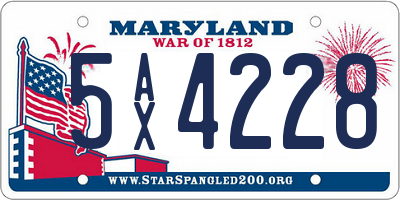 MD license plate 5AX4228