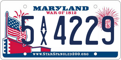 MD license plate 5AX4229