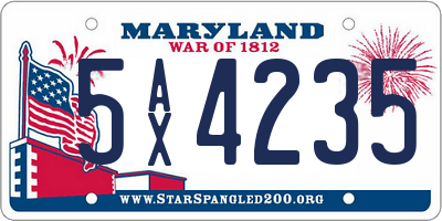 MD license plate 5AX4235
