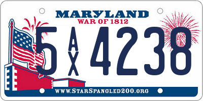 MD license plate 5AX4238