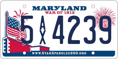 MD license plate 5AX4239