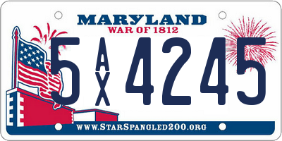 MD license plate 5AX4245