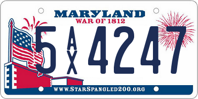 MD license plate 5AX4247