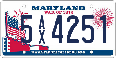 MD license plate 5AX4251