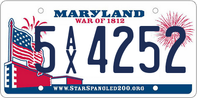 MD license plate 5AX4252