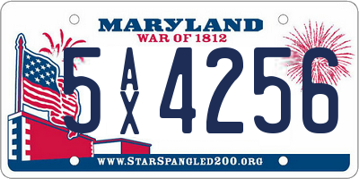 MD license plate 5AX4256