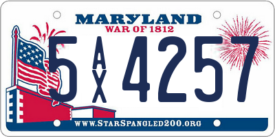 MD license plate 5AX4257
