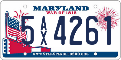 MD license plate 5AX4261