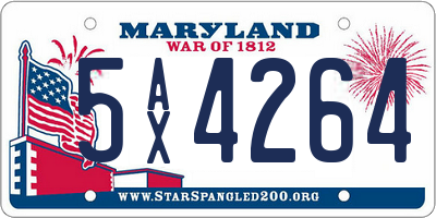 MD license plate 5AX4264
