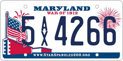 MD license plate 5AX4266