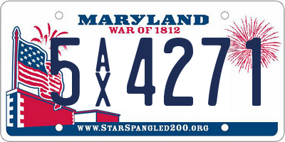MD license plate 5AX4271