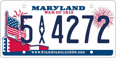 MD license plate 5AX4272