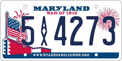 MD license plate 5AX4273